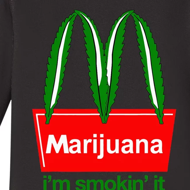 Marijuana IM Smokin It Funny Quote Baby Long Sleeve Bodysuit