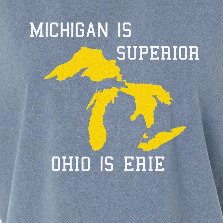 Michigan Is Superior Ohio Is Erie Garment-Dyed Women's Muscle Tee