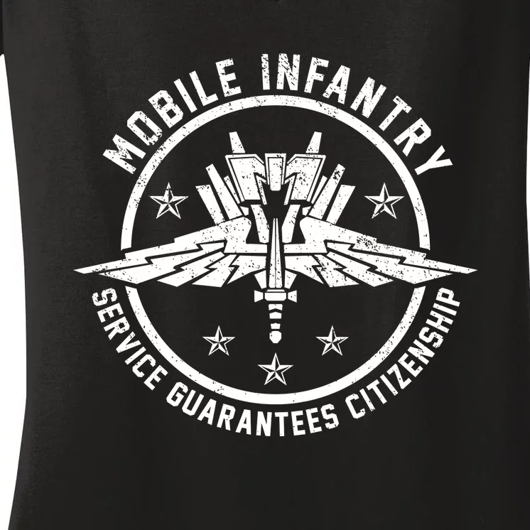 Mobile Infantry Service Guarantees Citizenship Women's V-Neck T-Shirt