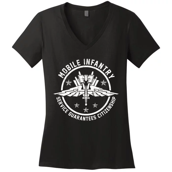 Mobile Infantry Service Guarantees Citizenship Women's V-Neck T-Shirt