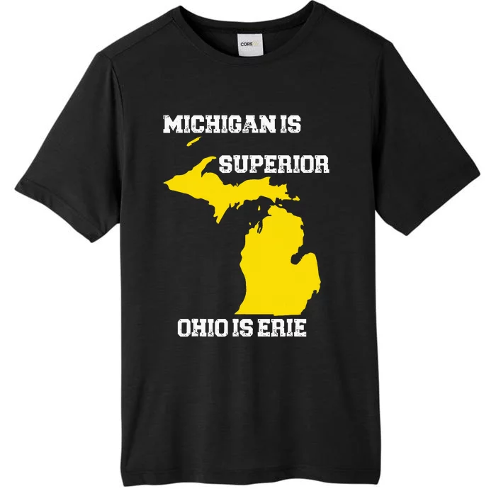 Michigan Is Superior Ohio Is Erie Funny Michigan Map ChromaSoft Performance T-Shirt