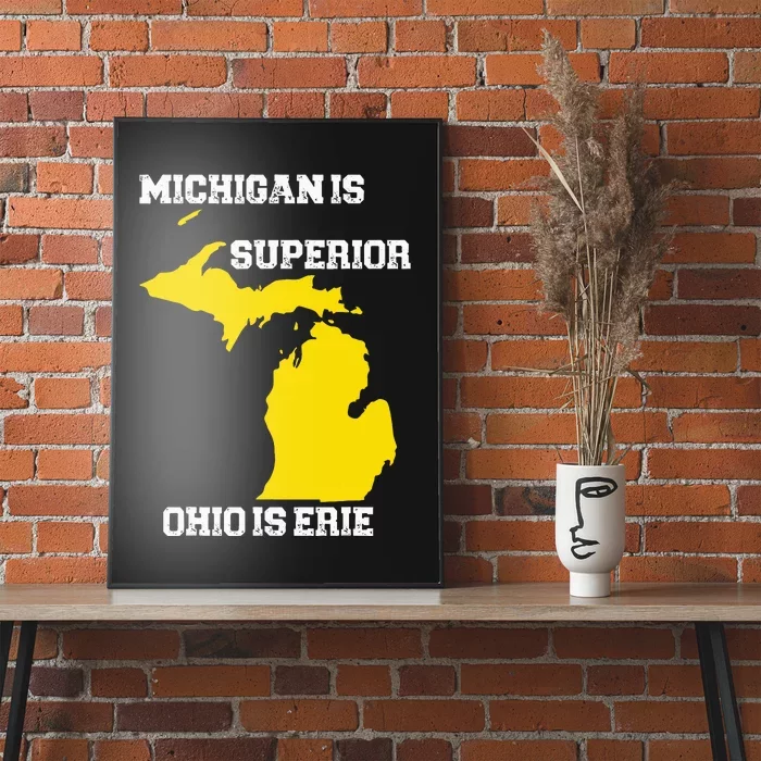 Michigan Is Superior Ohio Is Erie Funny Michigan Map Poster