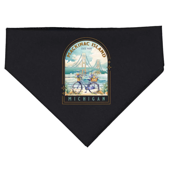 Mackinac Island State Park Michigan Usa Lake Huron Souvenir USA-Made Doggie Bandana