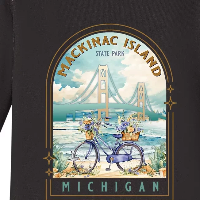 Mackinac Island State Park Michigan Usa Lake Huron Souvenir Baby Long Sleeve Bodysuit