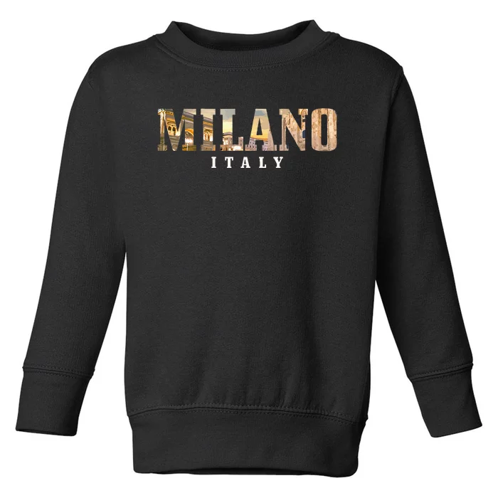 Milano Italia Skyline Italy Italian Souvenir Toddler Sweatshirt