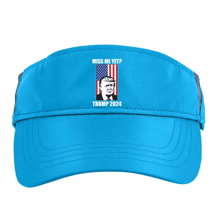 Miss Me Yet? Trump 2024 USA American Flag Adult Drive Performance Visor