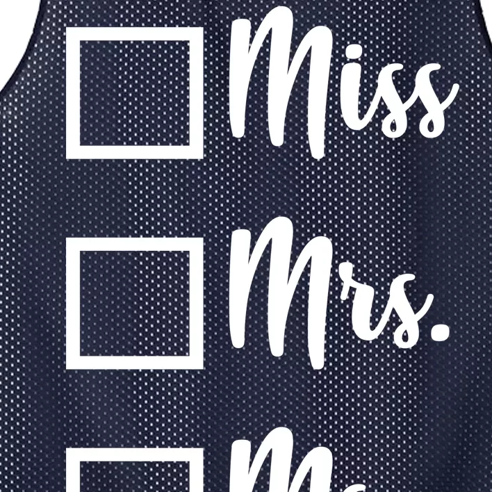 Miss Mrs Ms Dr Mesh Reversible Basketball Jersey Tank