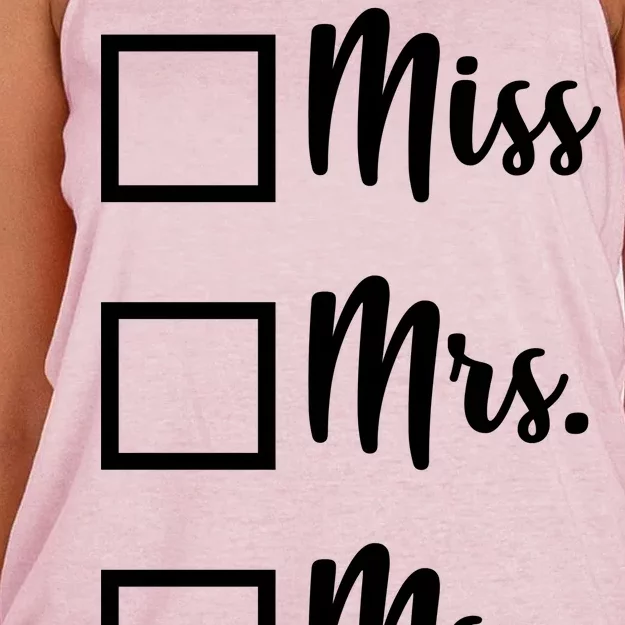 Miss Mrs Ms Dr Women's Knotted Racerback Tank