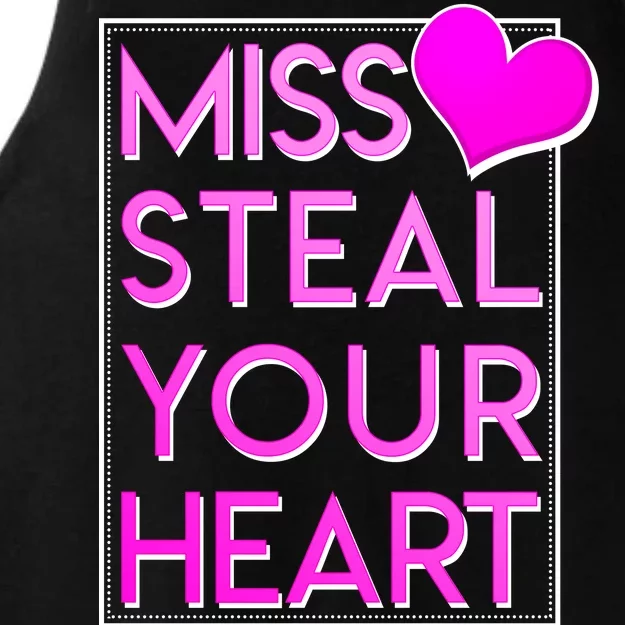 Miss Steal Your Heart Valentines Day Ladies Tri-Blend Wicking Tank