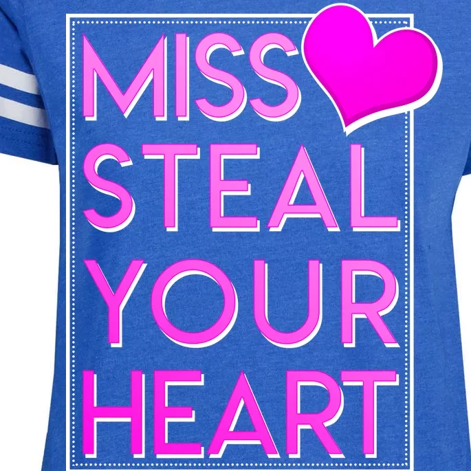 Miss Steal Your Heart Valentines Day Enza Ladies Jersey Football T-Shirt