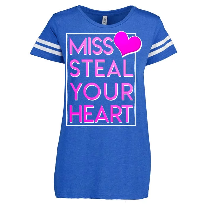 Miss Steal Your Heart Valentines Day Enza Ladies Jersey Football T-Shirt