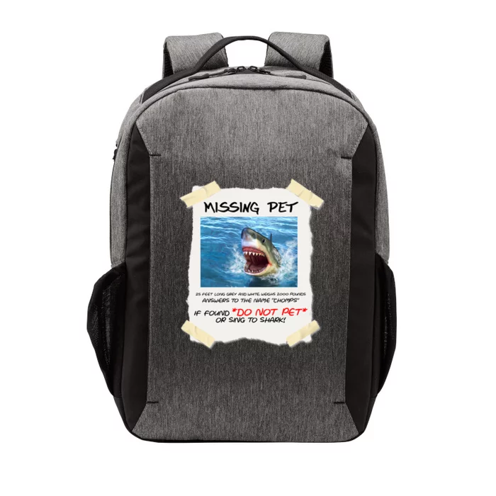 Missing Pet Funny Great White Shark Vector Backpack