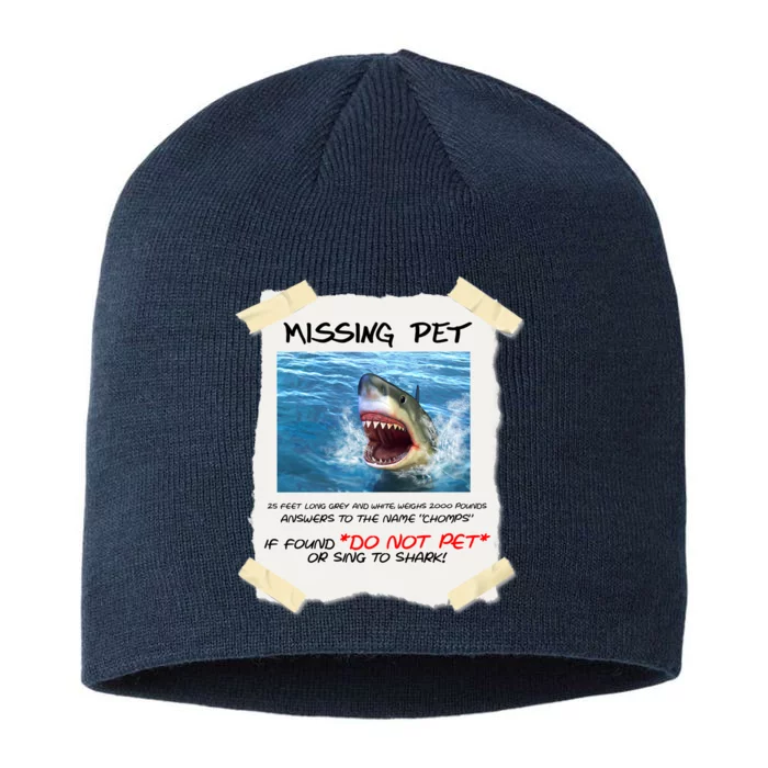 Missing Pet Funny Great White Shark 8 1/2in Sustainable Knit Beanie