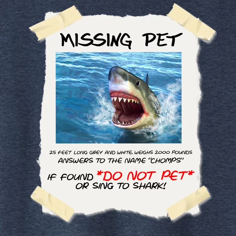 Missing Pet Funny Great White Shark Women's Crop Top Tee