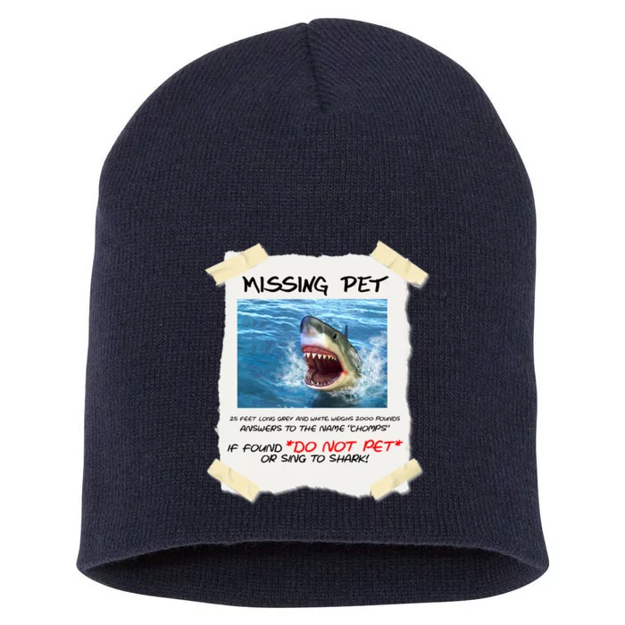 Missing Pet Funny Great White Shark Short Acrylic Beanie