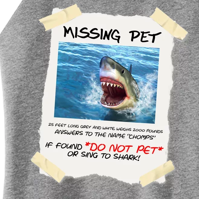 Missing Pet Funny Great White Shark Women’s Perfect Tri Rocker Tank