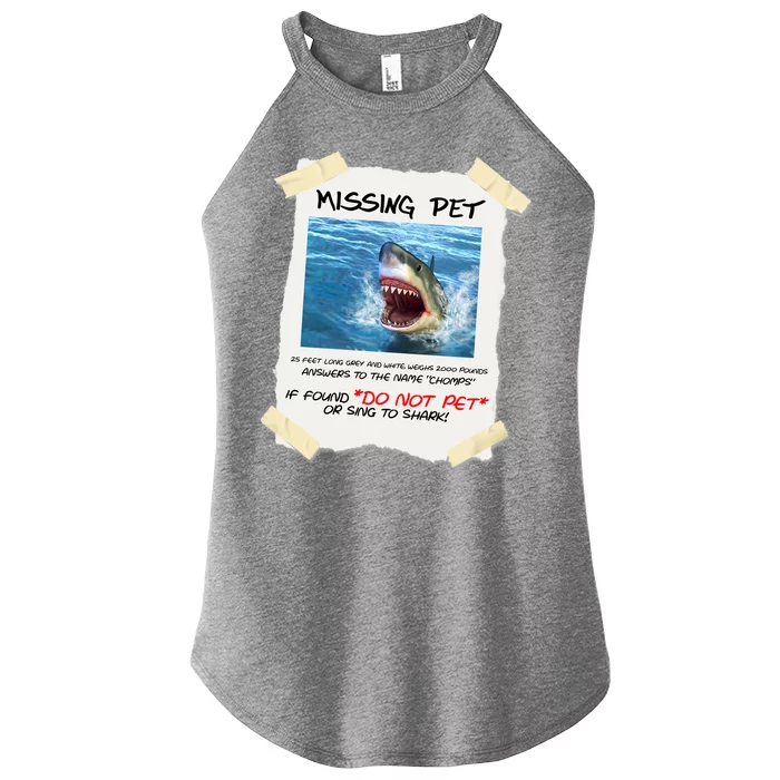 Missing Pet Funny Great White Shark Women’s Perfect Tri Rocker Tank