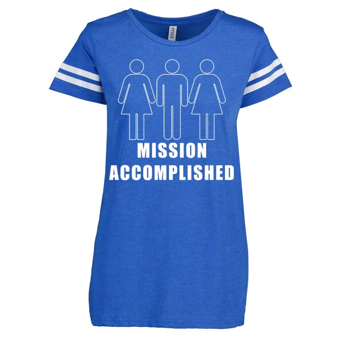 Mission Accomplished Three Some Enza Ladies Jersey Football T-Shirt