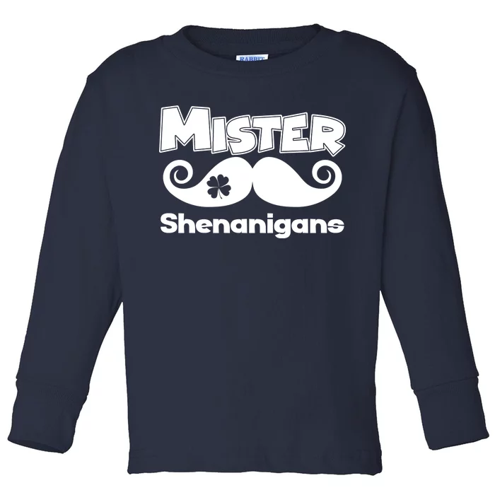 Mister Shenanigans Mustache Toddler Long Sleeve Shirt