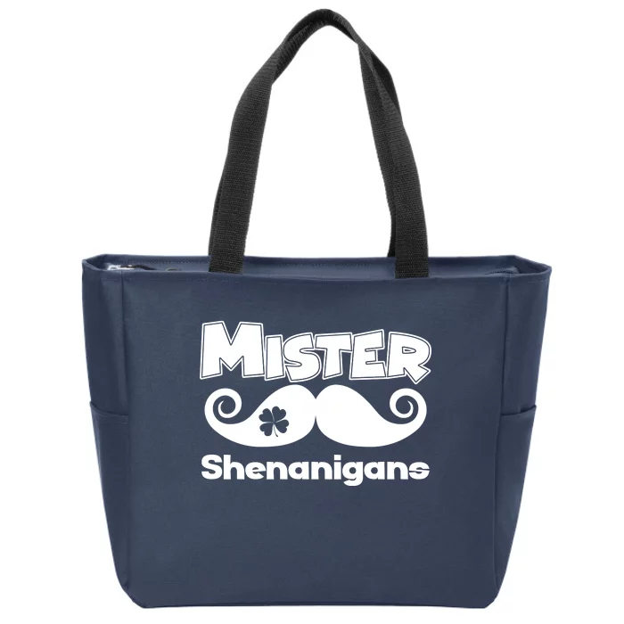 Mister Shenanigans Mustache Zip Tote Bag