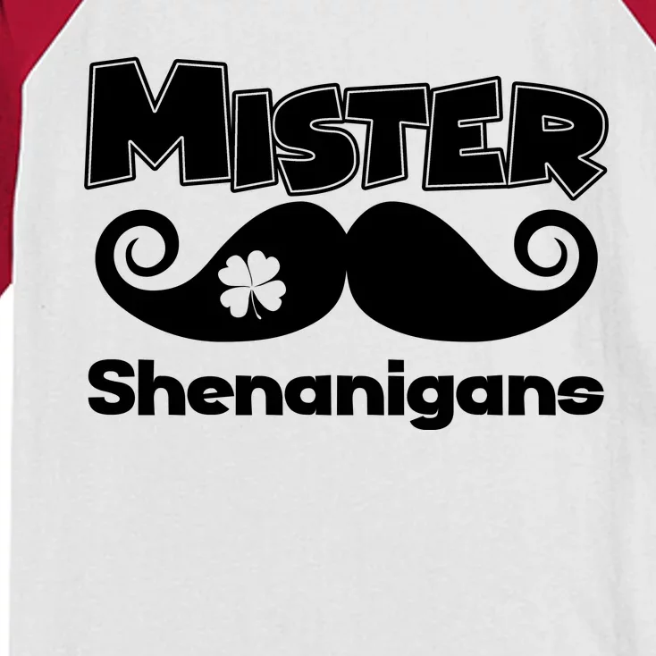 Mister Shenanigans Mustache Kids Colorblock Raglan Jersey