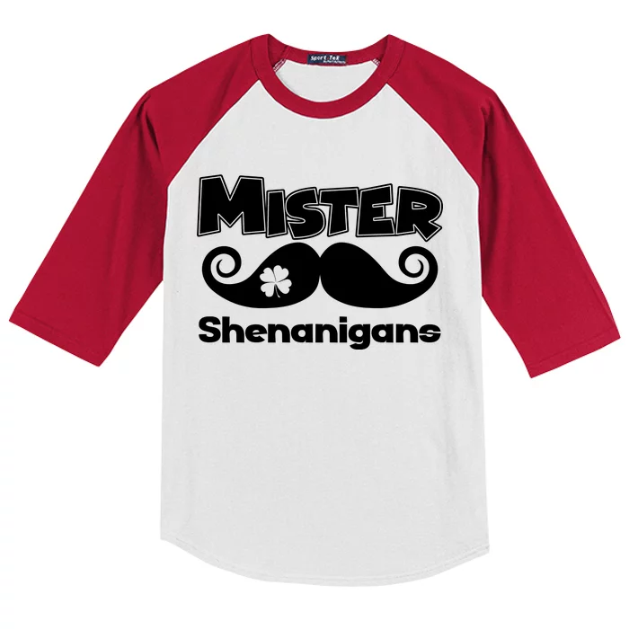 Mister Shenanigans Mustache Kids Colorblock Raglan Jersey