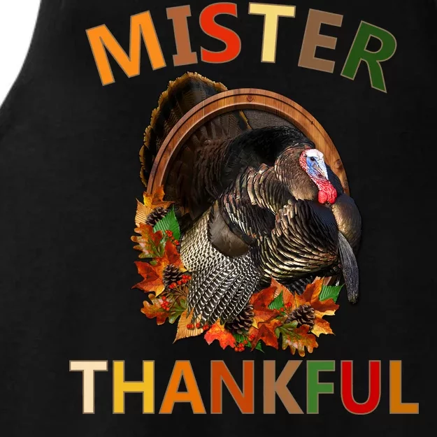 Mister Thankful Thanksgiving Turkey Ladies Tri-Blend Wicking Tank