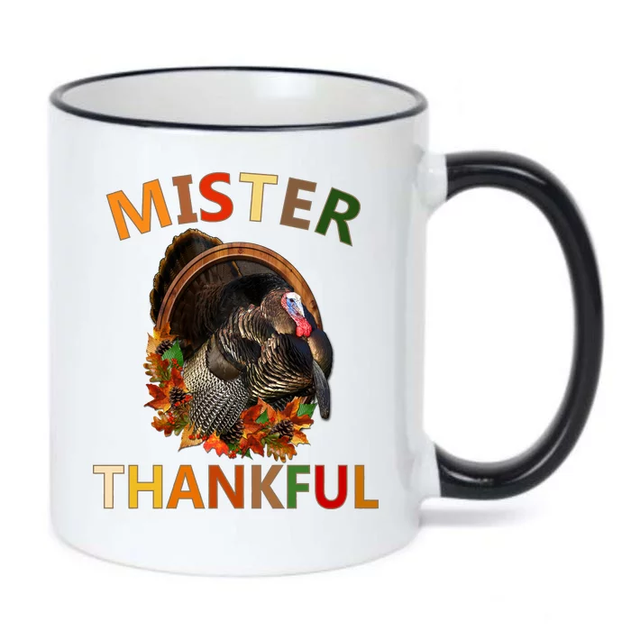 Mister Thankful Thanksgiving Turkey Black Color Changing Mug