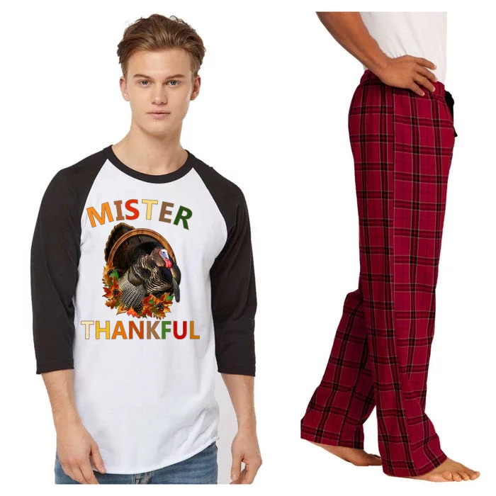 Mister Thankful Thanksgiving Turkey Raglan Sleeve Pajama Set