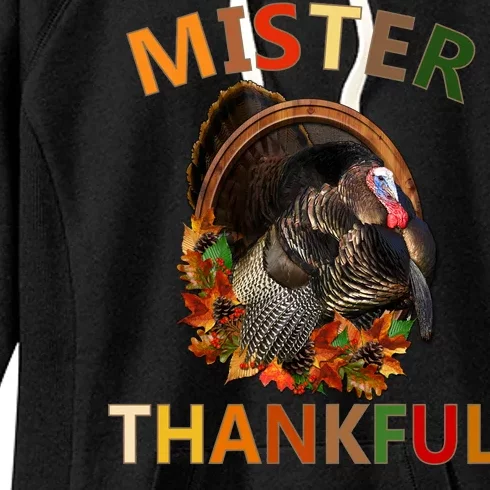 Mister Thankful Thanksgiving Turkey Women's Fleece Hoodie