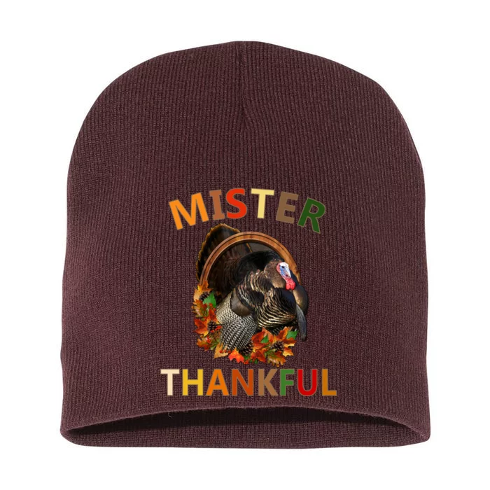 Mister Thankful Thanksgiving Turkey Short Acrylic Beanie