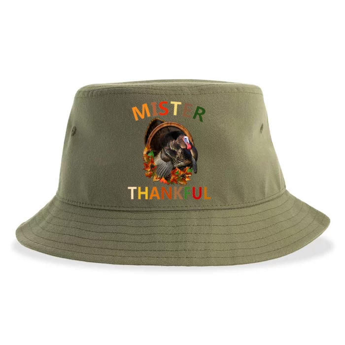 Mister Thankful Thanksgiving Turkey Sustainable Bucket Hat