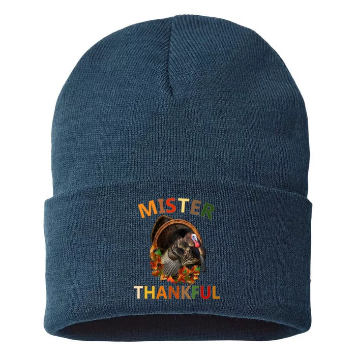 Mister Thankful Thanksgiving Turkey Sustainable Knit Beanie