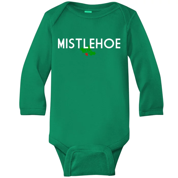 Mistlehoe Funny Holiday Baby Long Sleeve Bodysuit