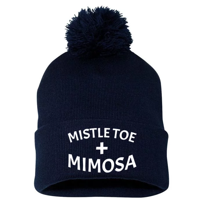 Mistletoe and Mimosa Pom Pom 12in Knit Beanie