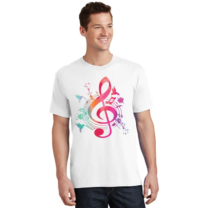 Musical Instrument Treble Clef Bird Music T-Shirt