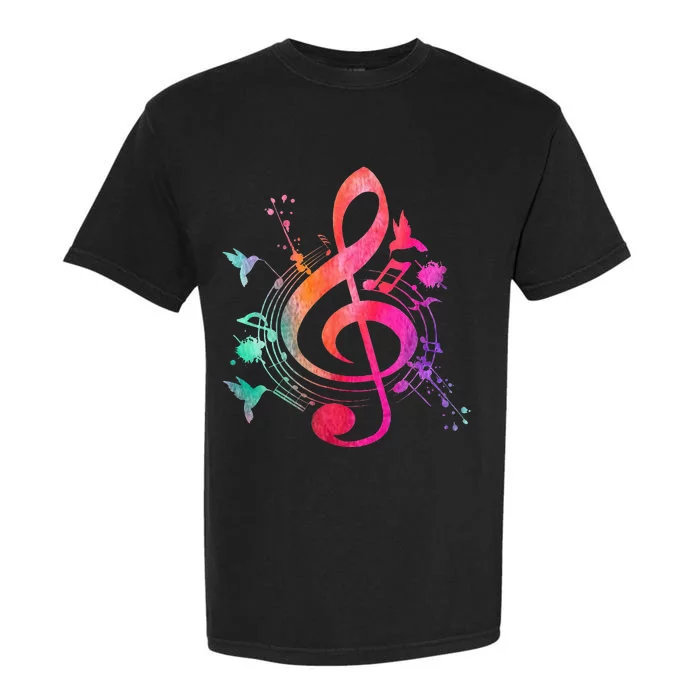 Musical Instrument Treble Clef Bird Music Garment-Dyed Heavyweight T-Shirt