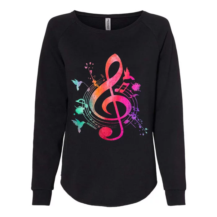 Musical Instrument Treble Clef Bird Music Womens California Wash Sweatshirt