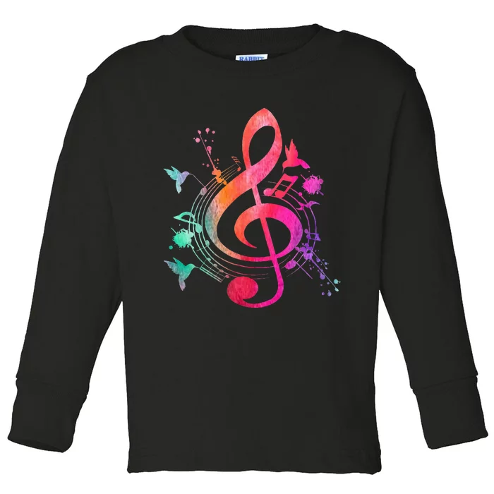 Musical Instrument Treble Clef Bird Music Toddler Long Sleeve Shirt