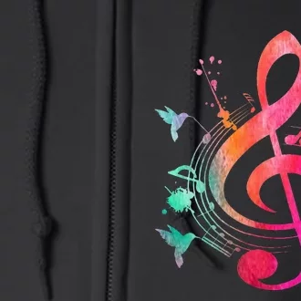 Musical Instrument Treble Clef Bird Music Full Zip Hoodie