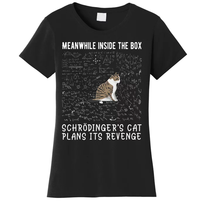 Meanwhile Inside the Box Schrödingers cat plans its revenge Women's T-Shirt