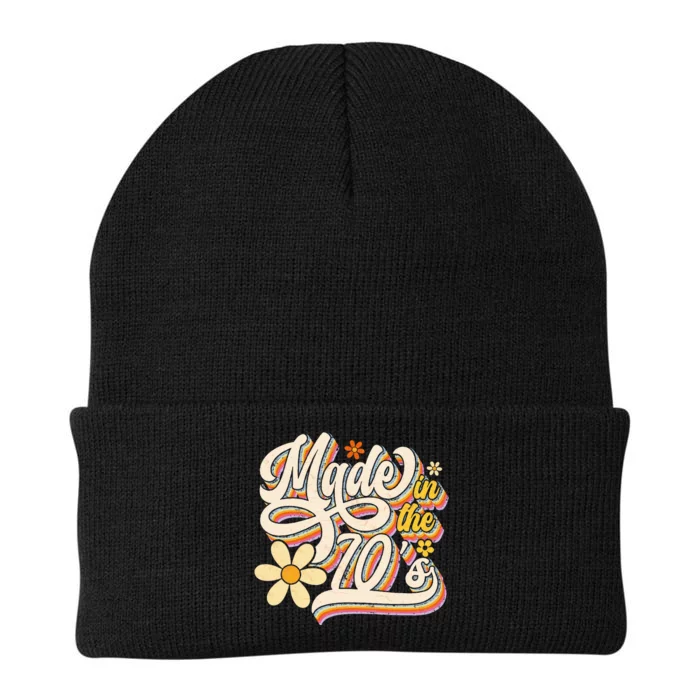 Made In The 70S Retro Created During 1970s Groovy Birthday Knit Cap Winter Beanie