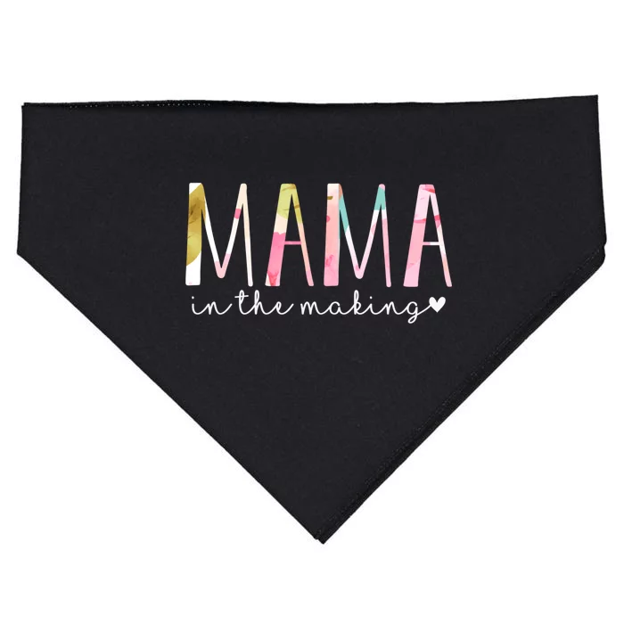 Mama In The Making Cute Floral Design Pregnancy Announcet Gift USA-Made Doggie Bandana