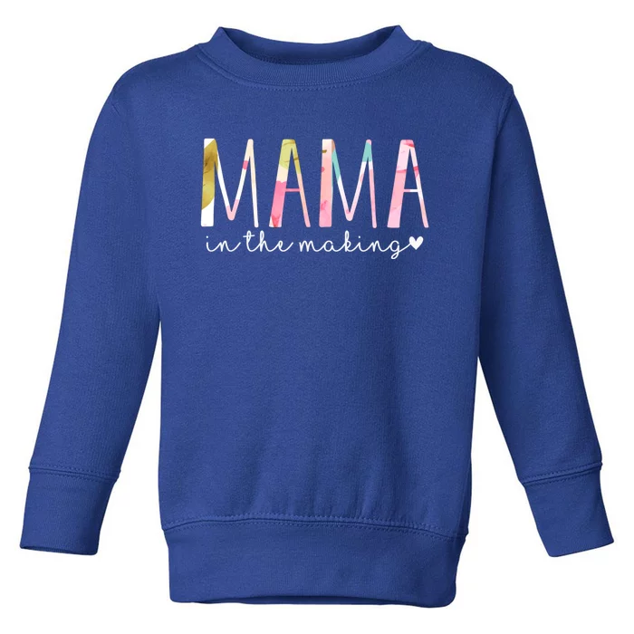 Mama In The Making Cute Floral Design Pregnancy Announcet Gift Toddler Sweatshirt