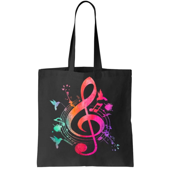 Musical Instrument Treble Clef Bird Music Tote Bag