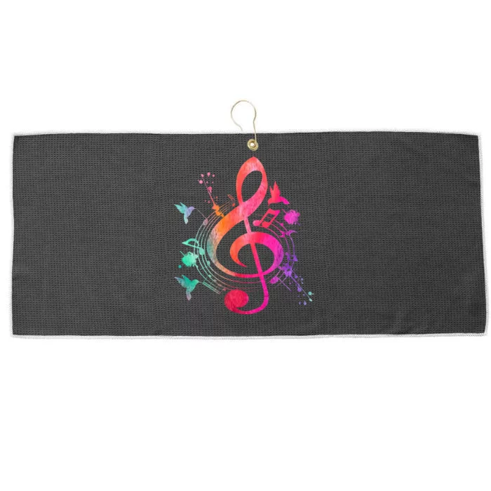 Musical Instrument Treble Clef Bird Music Large Microfiber Waffle Golf Towel