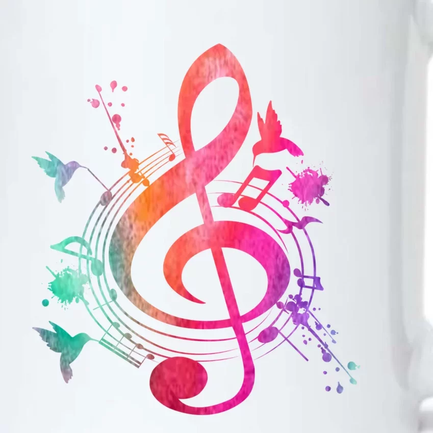 Musical Instrument Treble Clef Bird Music Black Color Changing Mug