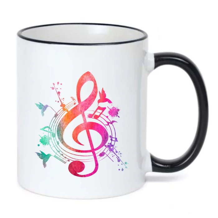 Musical Instrument Treble Clef Bird Music Black Color Changing Mug