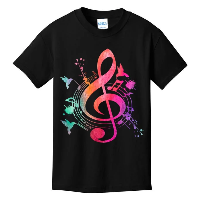 Musical Instrument Treble Clef Bird Music Kids T-Shirt