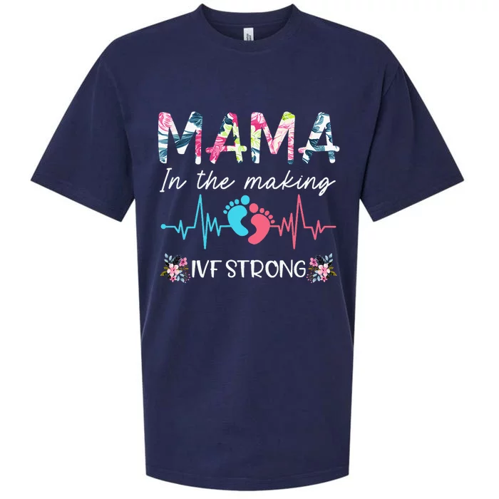 Mama In The Making Ivf Strong Floral Transfer Day Ivf Mom Sueded Cloud Jersey T-Shirt